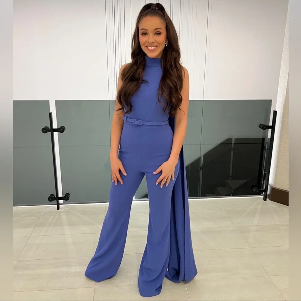 NWOT Nadine Merabi Lorrie Purple Wide Leg Jumpsuit size S 4 - Picture 2 of 9